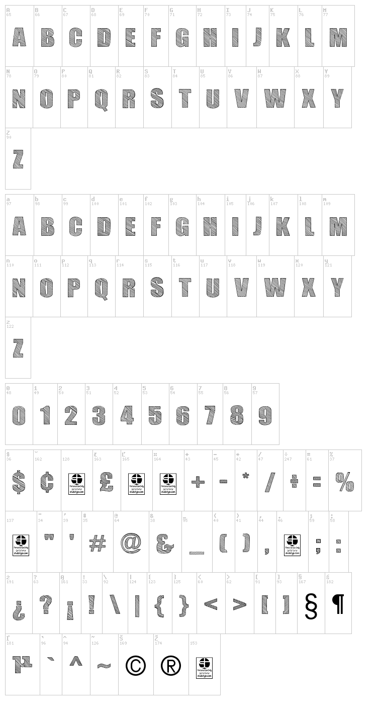 Typo Sketch font map